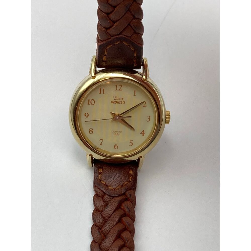 VTG Timex Indiglo Women's Watch 25mm - New Battery - WR Adjustable Leather Band